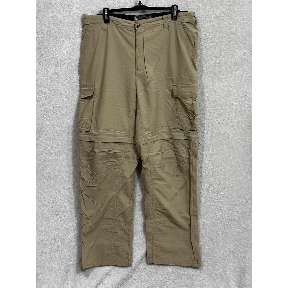 REI Convertible Pants Mens XL 32 Tall Brown Hiking Stretch Cargo Outdoor Zip
